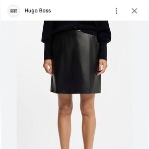 Boss Black Genuine Leather Skirt